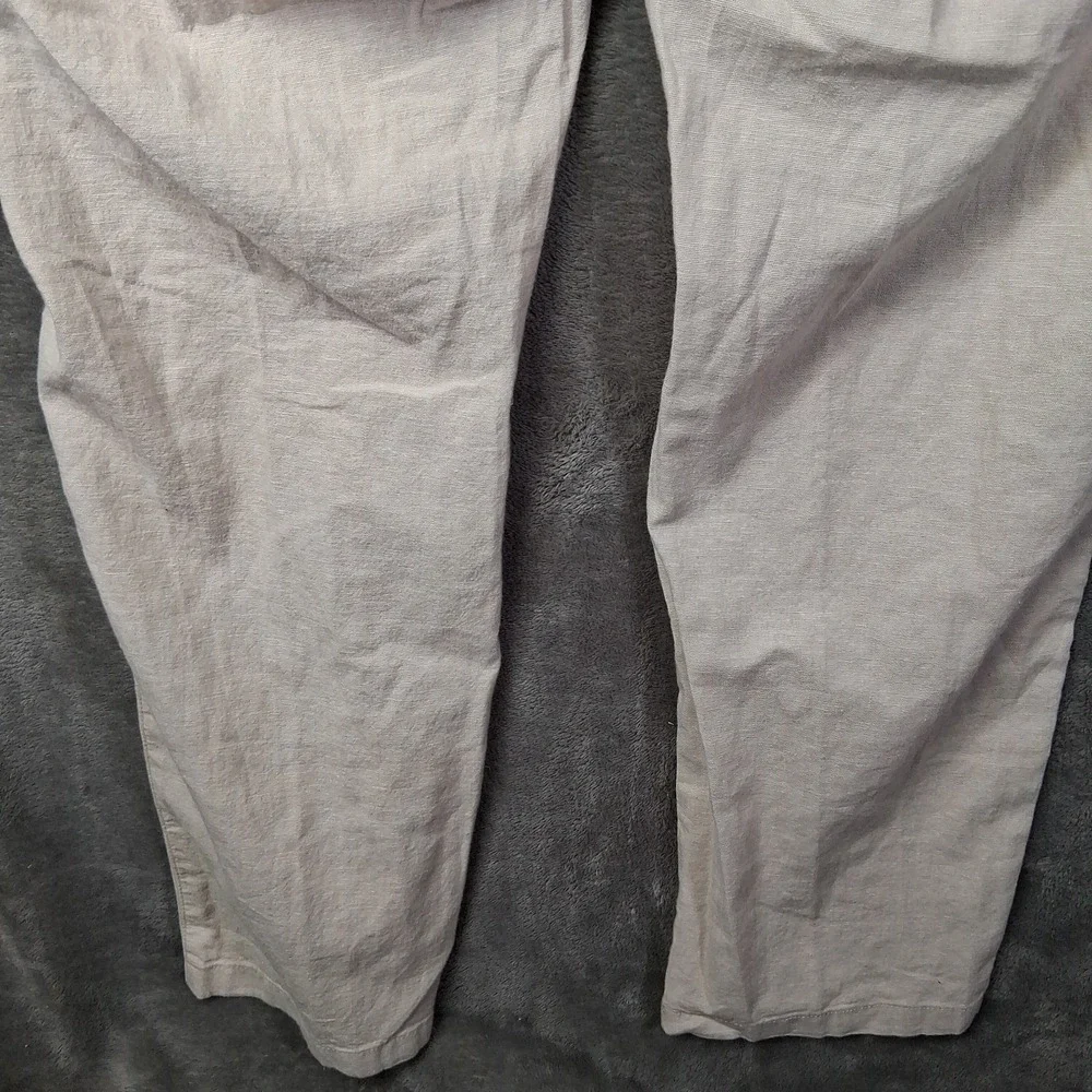 New Old Navy Men's Large Slim Built-In Flex Linen-Blend Pants Beige 36x30